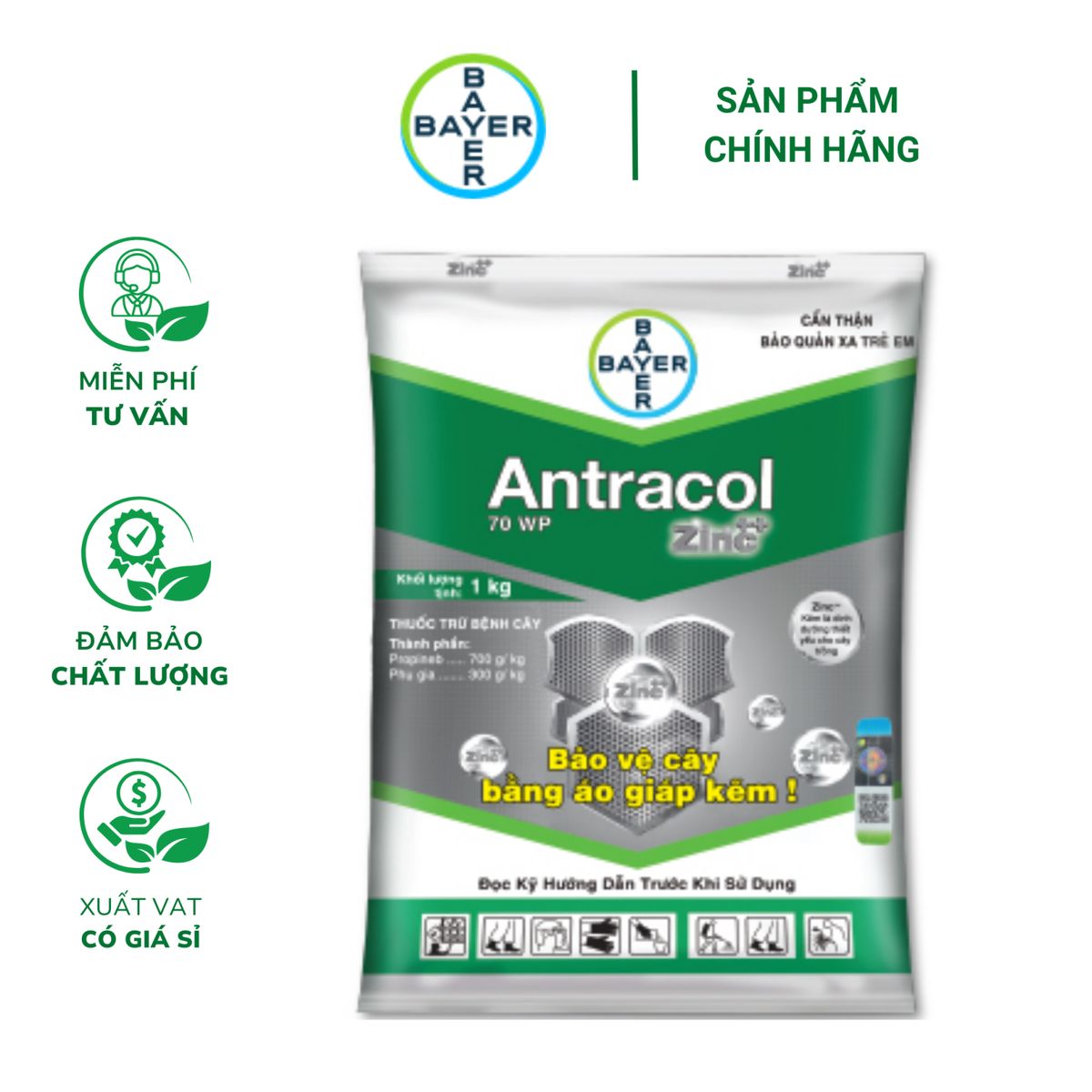 Antracol 70WP Phòng ngừa nấm bệnh, tăng cường đề kháng cây trồng ảnh 1 — cây để bàn phòng khách