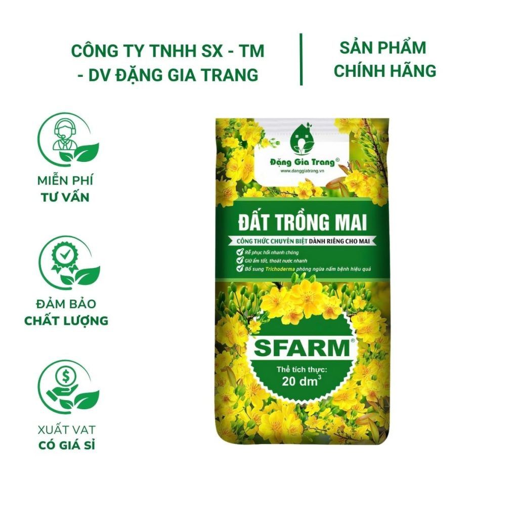 Đất trồng mai SFARM công thức chuyên biệt dành riêng cho mai Bao 20dm3 ảnh 1 — cây mai để bàn giá bao nhiêu