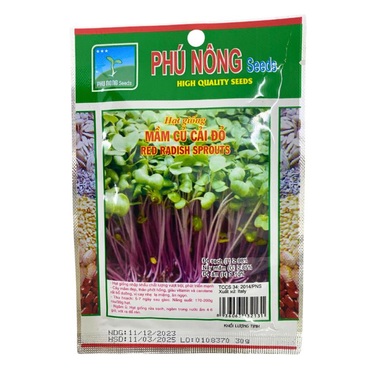 Hạt giống Mầm củ cải đỏ Phú Nông ảnh 1 — cây để bàn phù hợp mệnh kim