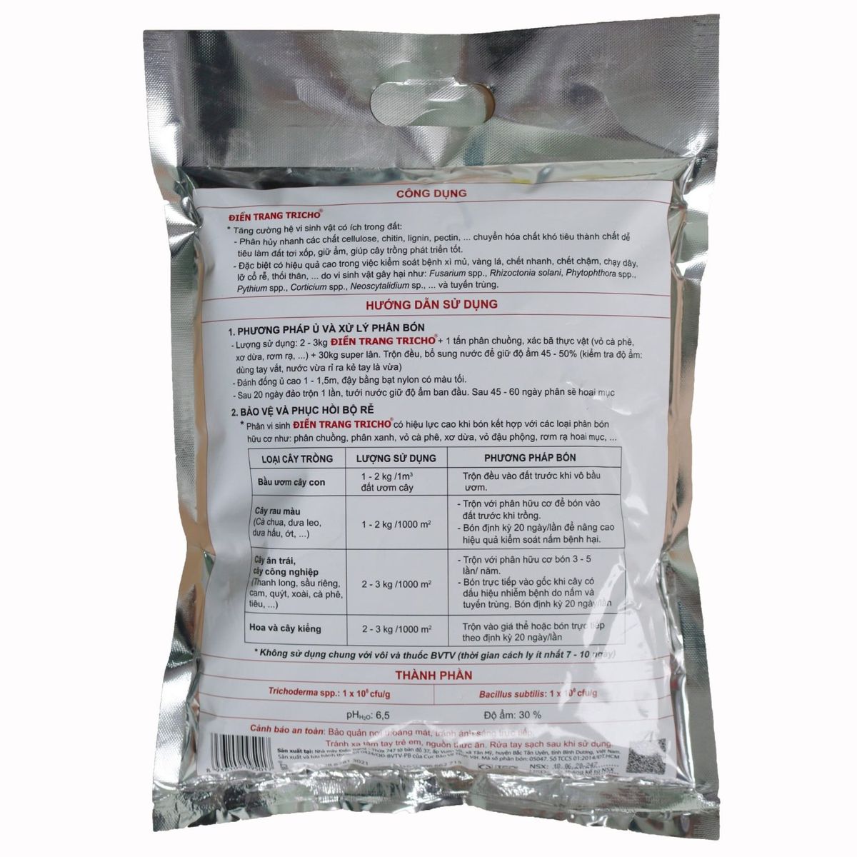 Nấm Trichoderma Điền Trang (1kg) – Xử lý nấm bệnh hại, cải tạo đất trồng ảnh 3 — cây để bàn sang trọng