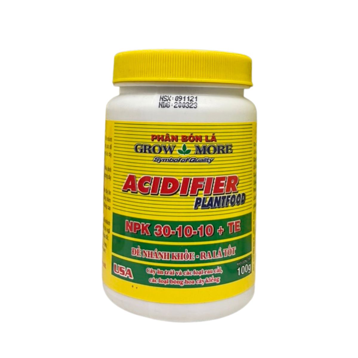 Phân bón lá Growmore Soil Acidifier 30-10-10+TE (100g) – Đẻ nhánh khỏe, xanh lá, tăng sức đề kháng cho cây trồng ảnh 2 —…