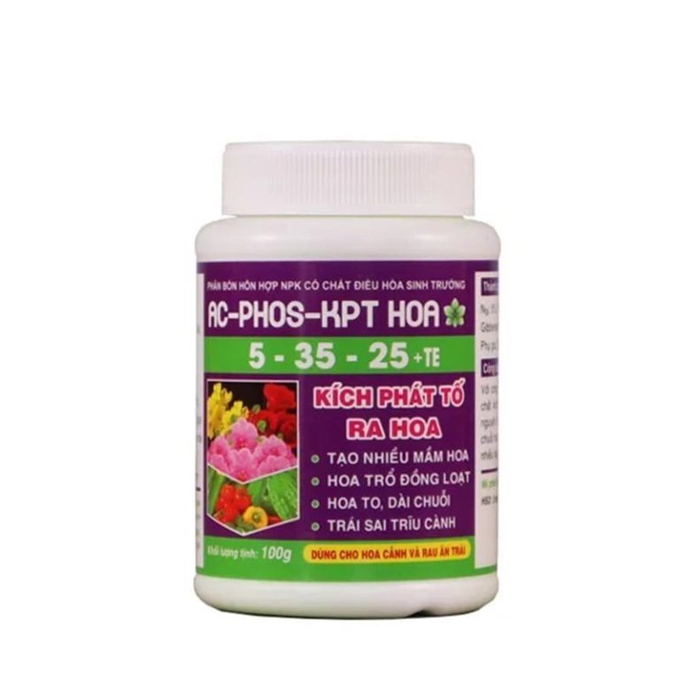 Phân Bón NPK AC PHOS 5-35-25 + TE kích phát tố ra hoa Hũ 100g ảnh 2 — cây để bàn phật