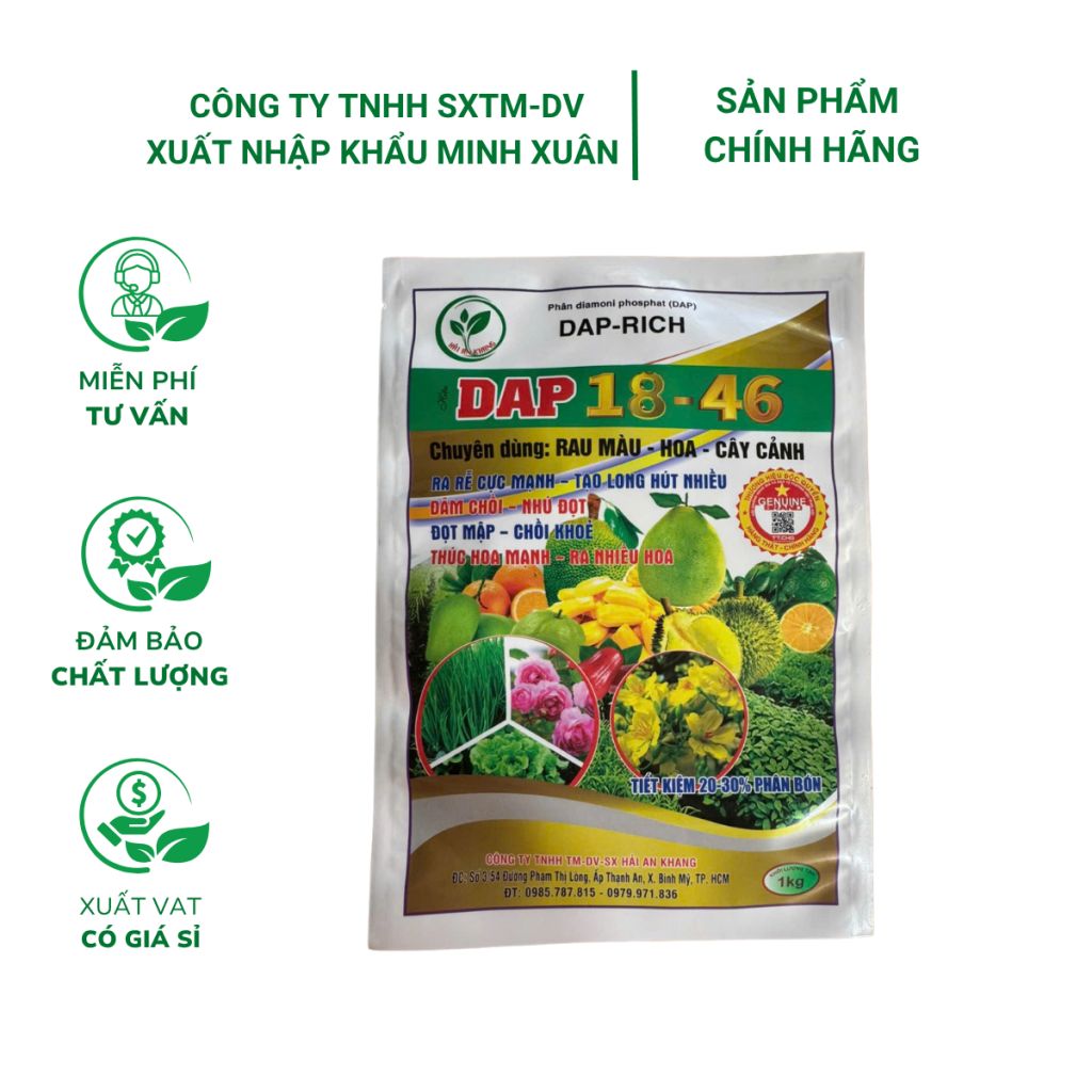 Phân DAP 18-46 (1kg) – Chuyên dùng cho rau màu hoa cây cảnh, giúp cây hấp thụ dinh dưỡng tốt ảnh 1 — cây để bàn mệnh thuỷ