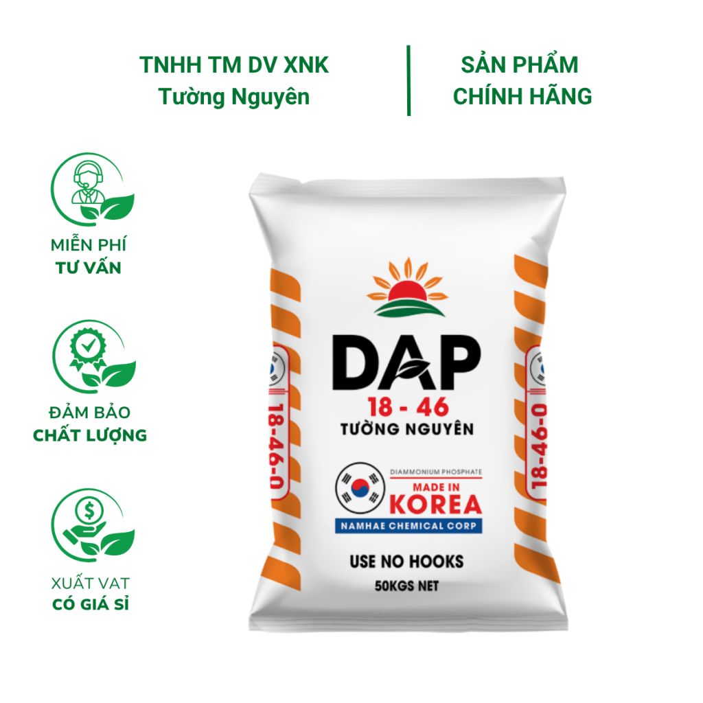 Phân DAP Hàn Quốc (Bao 50kg) Phân bón tăng trưởng cho cây ăn trái, rau lá ảnh 1 — cây hạnh phúc để bàn giá bao nhiêu