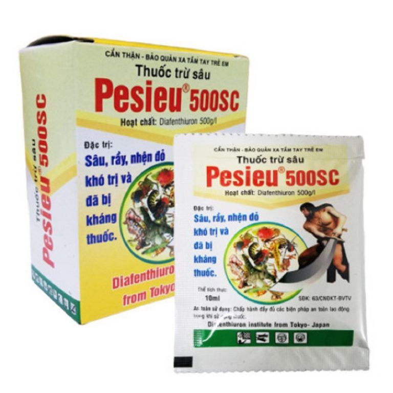 Thuốc trừ sâu rầy nhện đỏ Pesieu 500SC Đặc trị sâu, rầy, nhện đỏ trên cây hoa hồng, hoa lan, các loại rau và cây ăn… — cây…